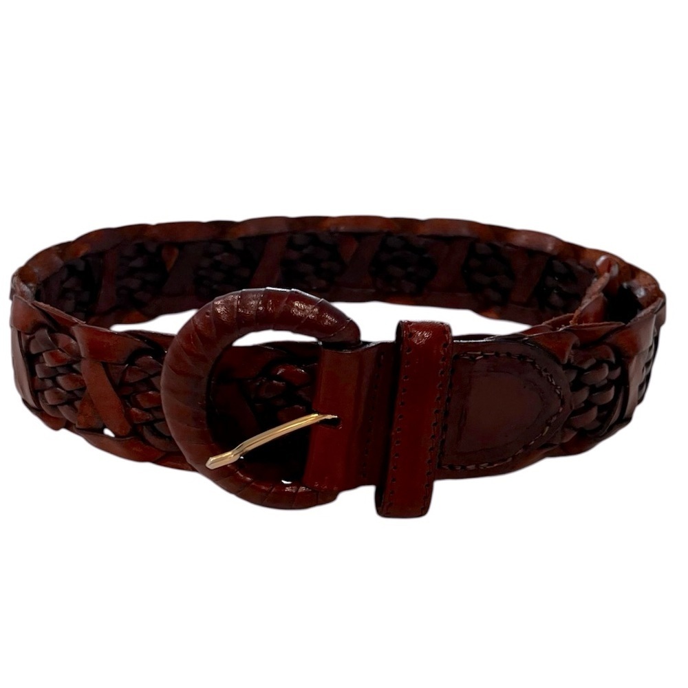HAROLD’S Vintage Woven Leather Belt Made in Italy Size Medium